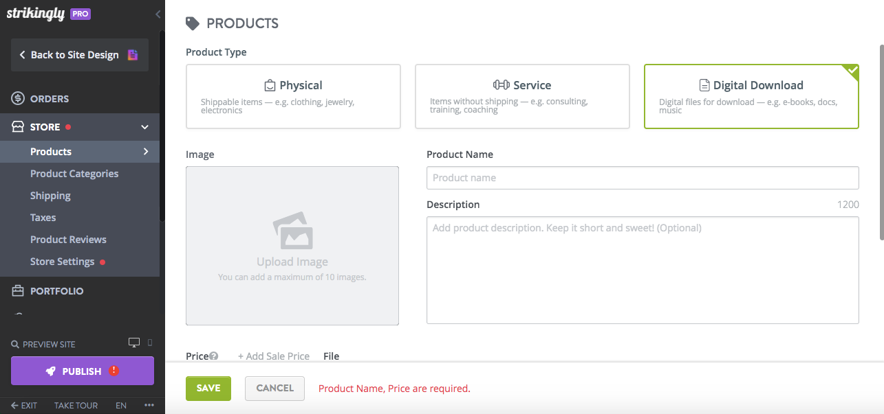 Digital download product in Simple Store Digital download product in Simple Store